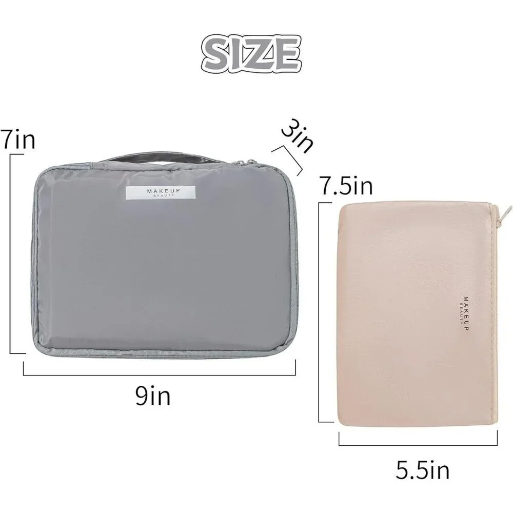 Women GreyTravel Makeup Bag Cosmetic Bag Makeup Bag Toiletry bag